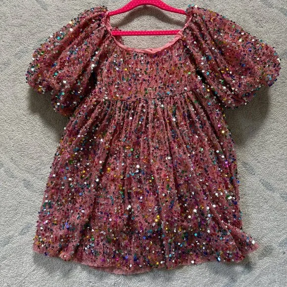 Lola + The Boys | Dresses | Lola The Boys Pink Strawberry Birthday Sequin  Dress Size 4 | Poshmark